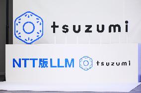NTT LLM tsuzumi signage and logo